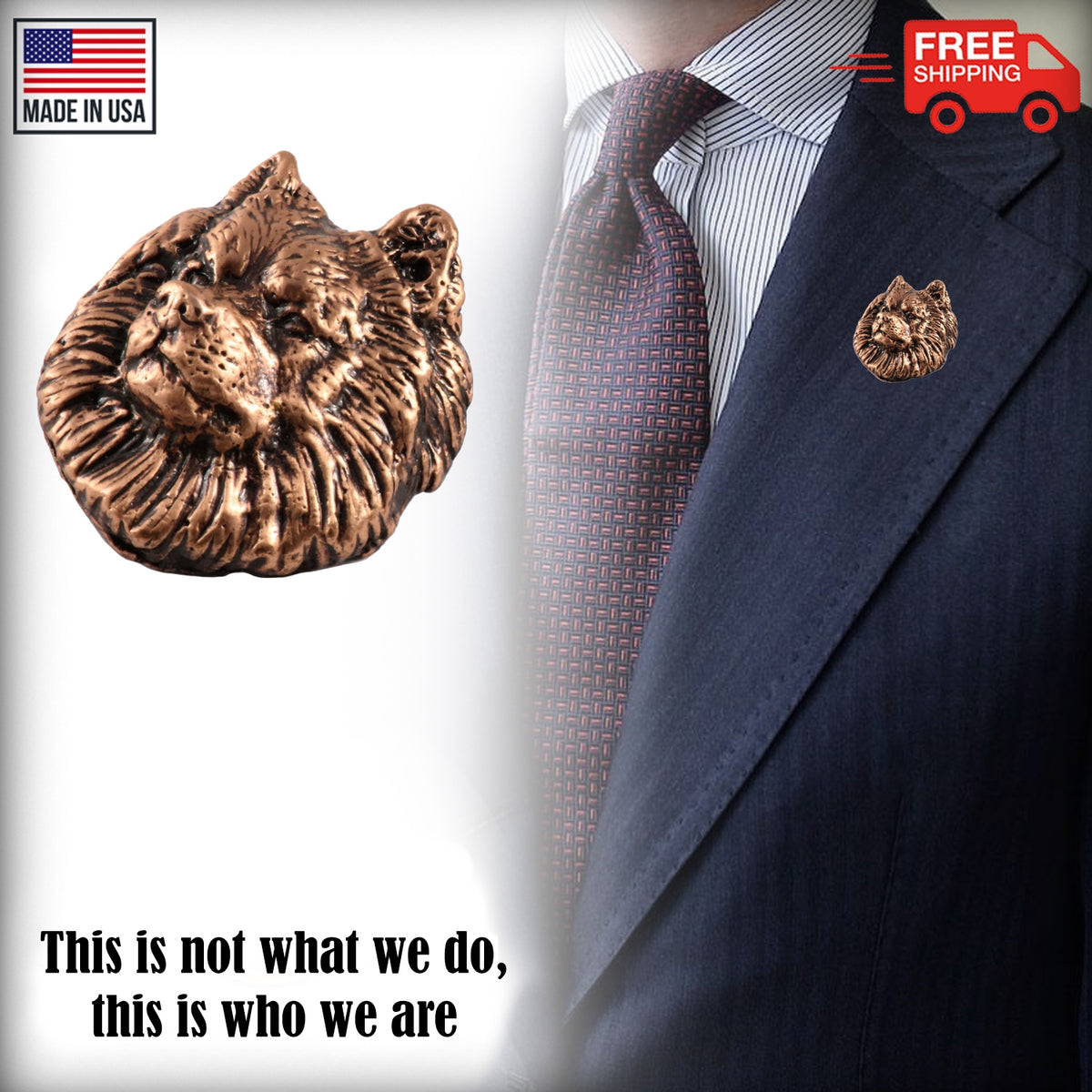 Samoyed Dog Head Pin D154