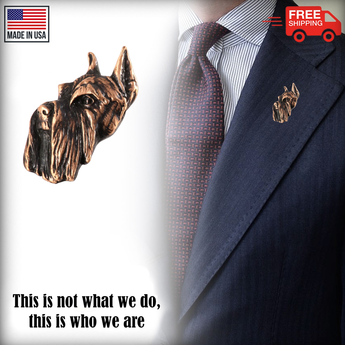 Schnauzer Dog Head Pin D158