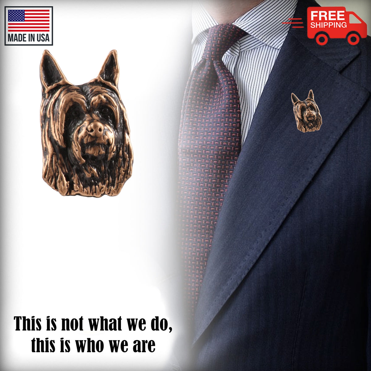 Silky Terrier Head Pin D170