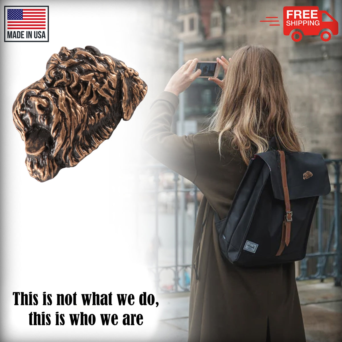 Wheaten Terrier Dog Head Pin D180