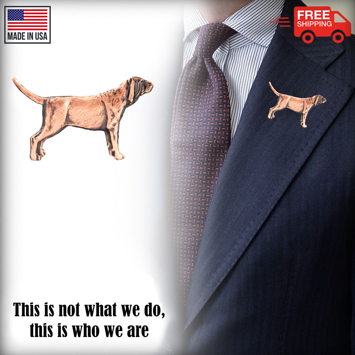 Bloodhound Dog Full Body Pin D328F