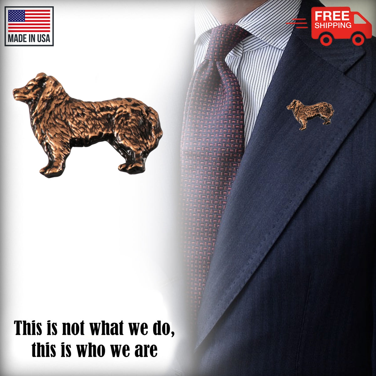 Border Collie Full Body Pin D330F