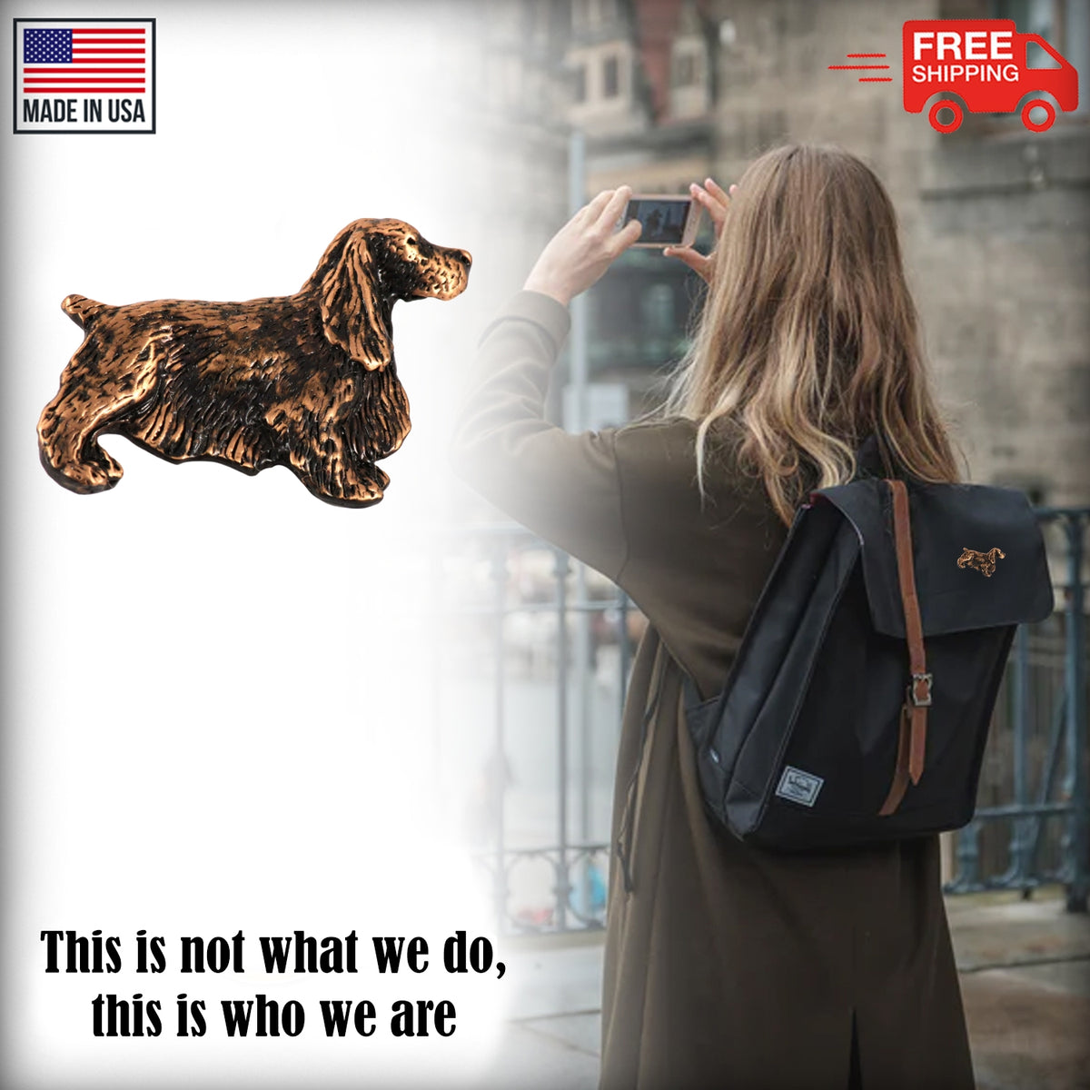 English Cocker Spaniel Dog Full Body Pin D374F