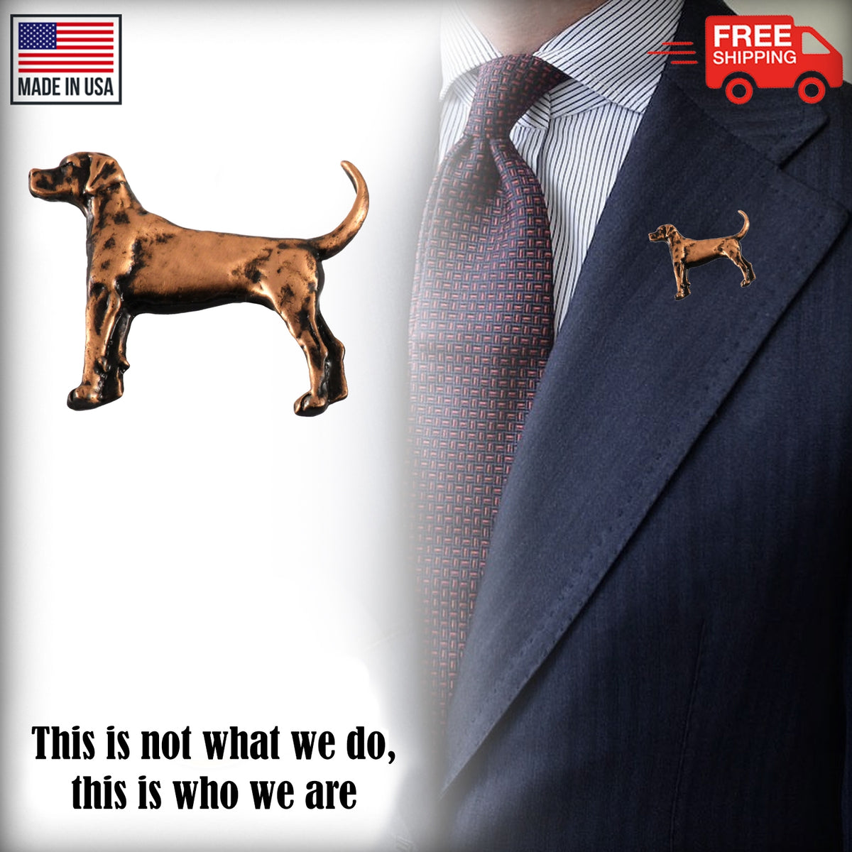 Fox Hound Dog Full Body Pin D381F
