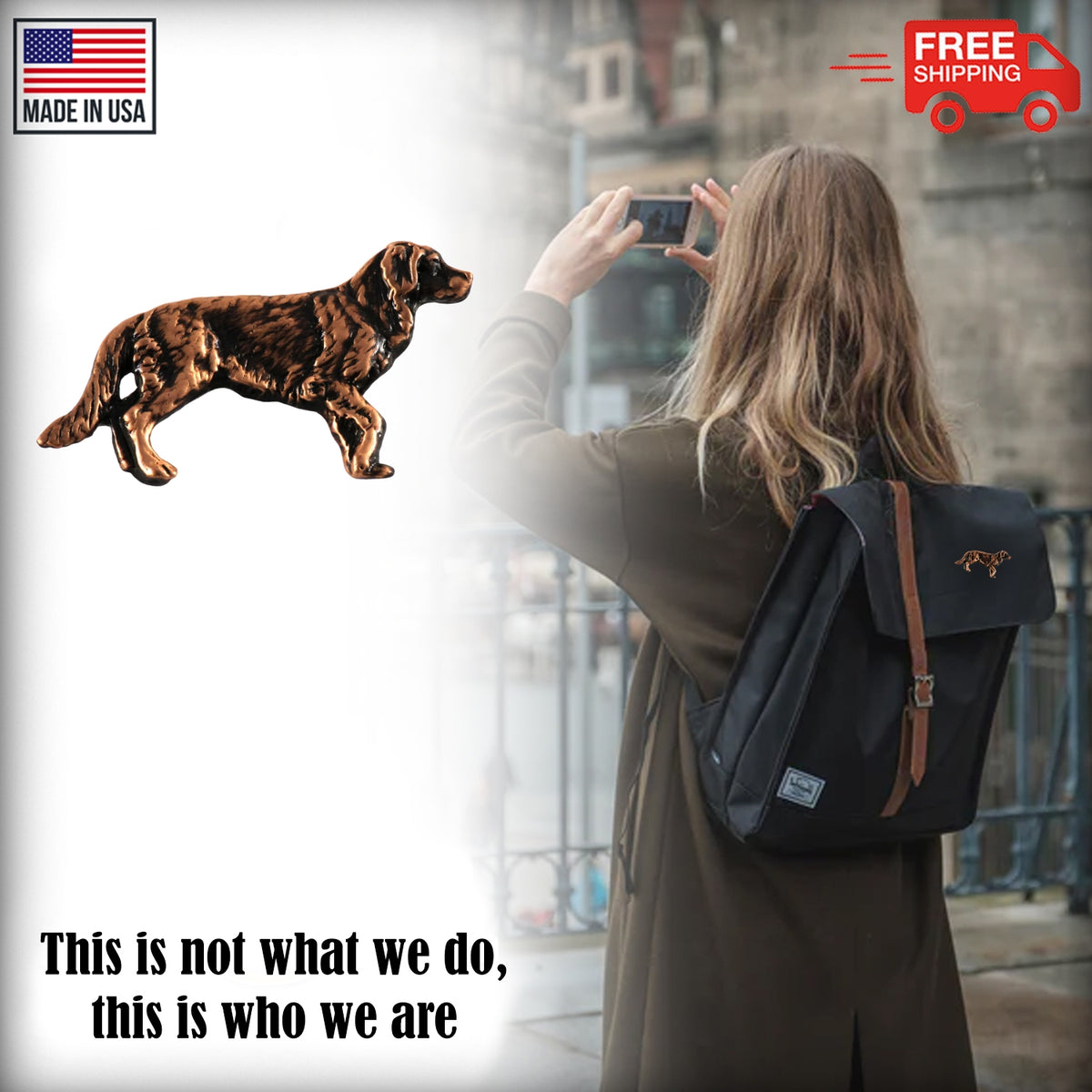 Golden Retriever Dog Full Body Pin D390F