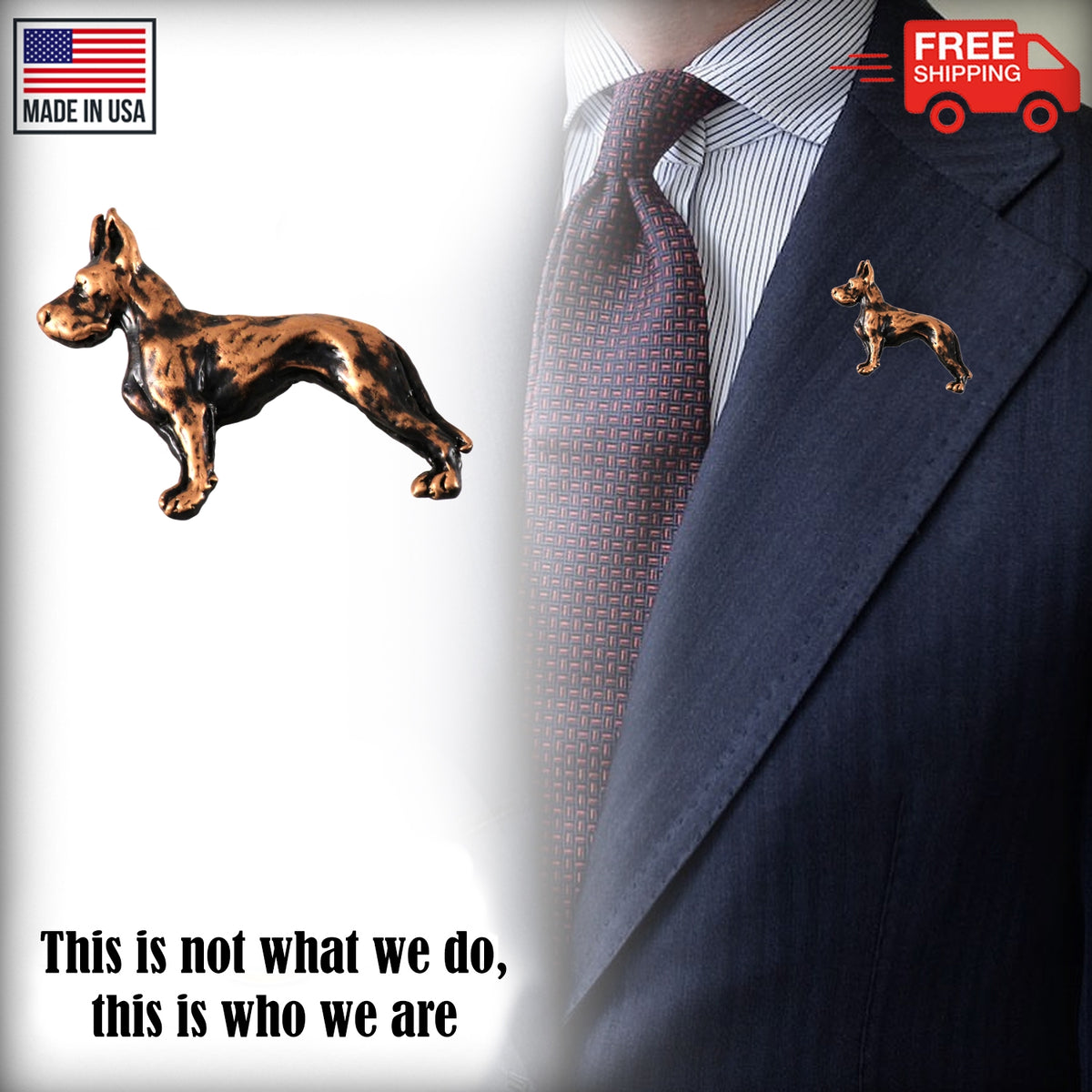 Great Dane Dog Full Body Pin D394F