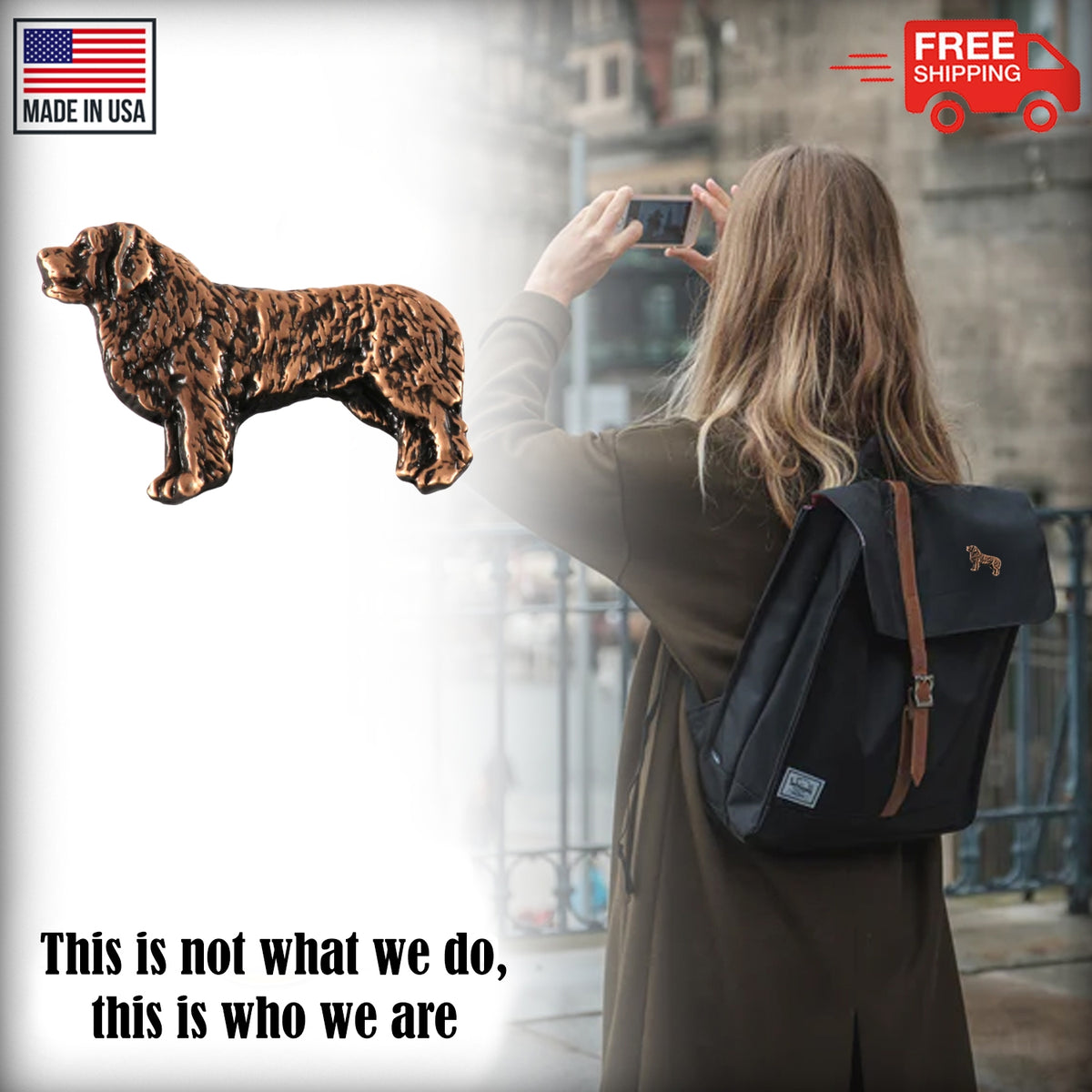 Newfoundland Dog Full Body Pin D426F