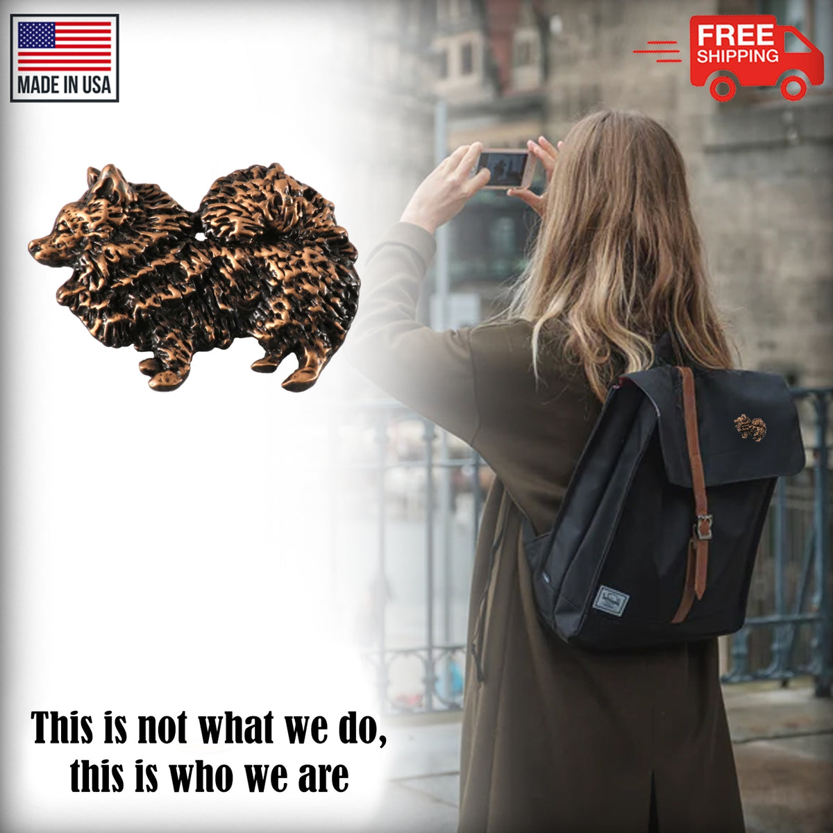 Pomeranian Full Body Pin D440F