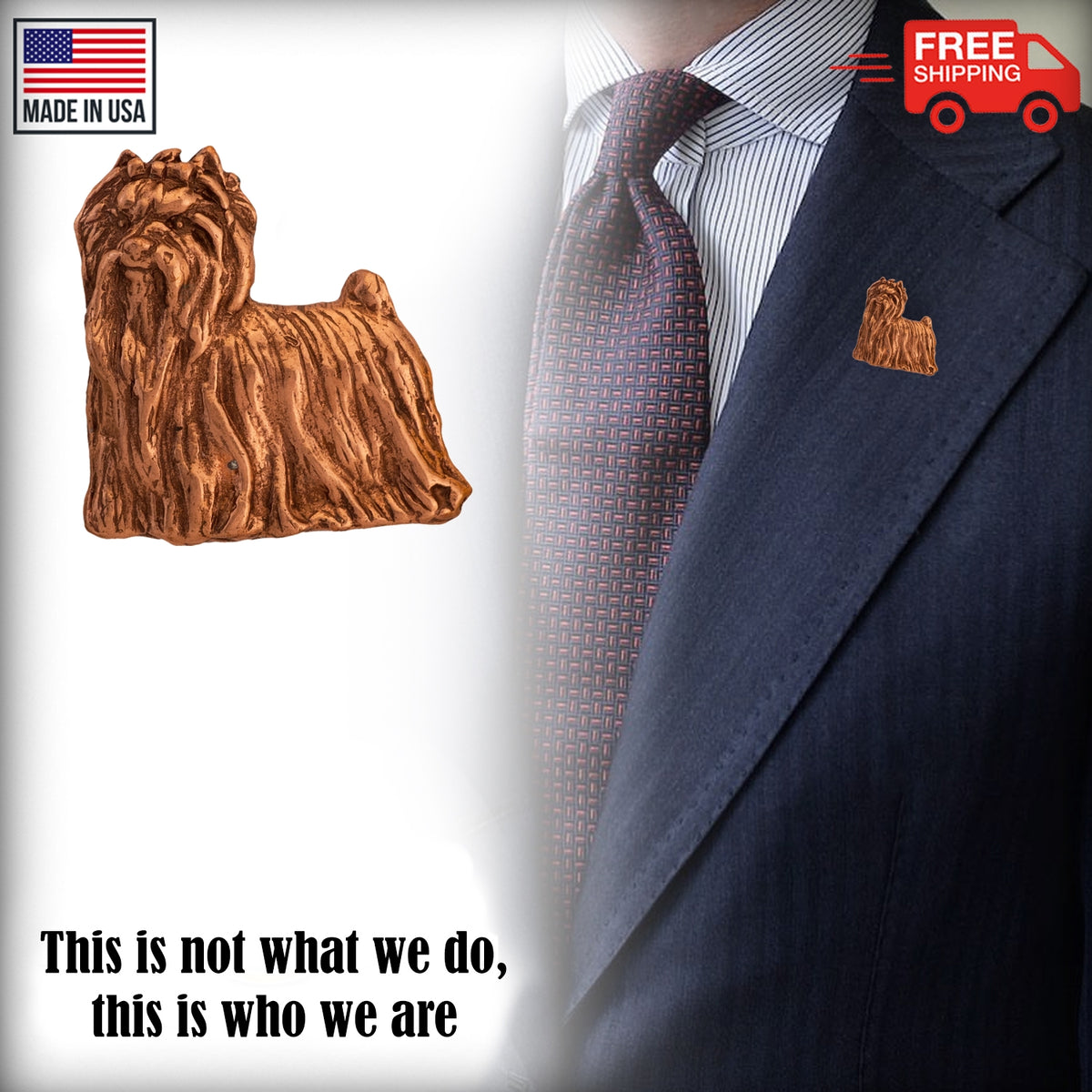 Yorkie Full Body Mini Pin D486MP
