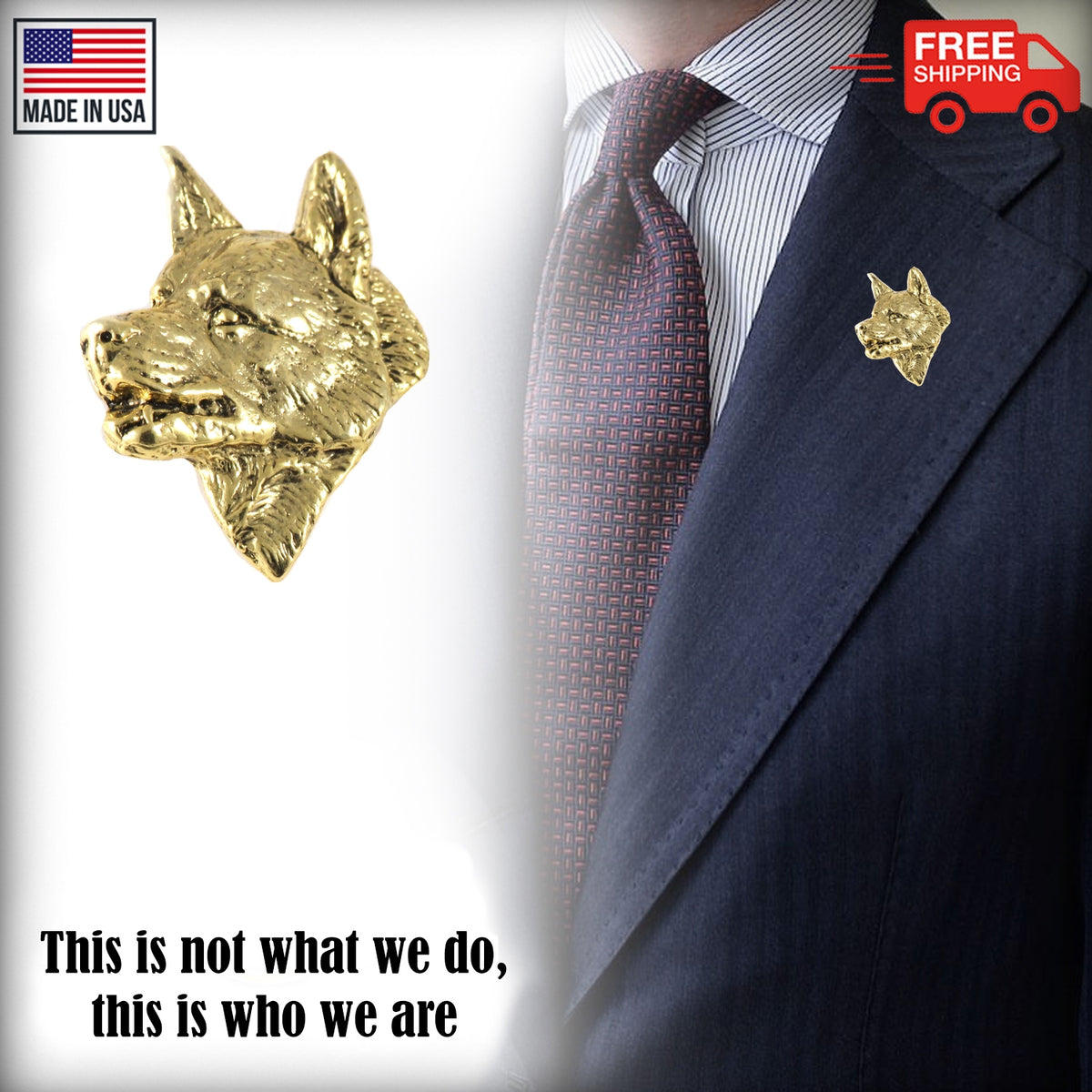 Akita Dog Head Pin D004