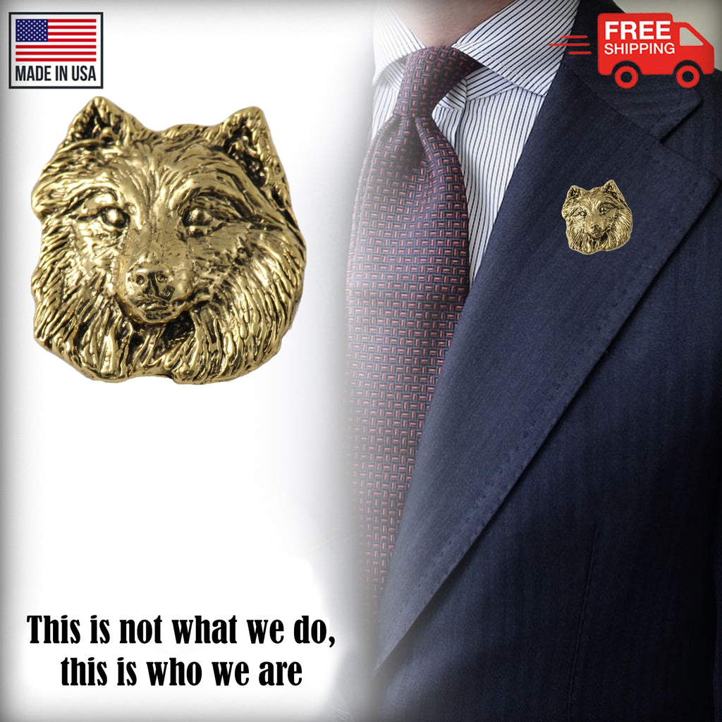 American Eskimo Dog Head Pin D010