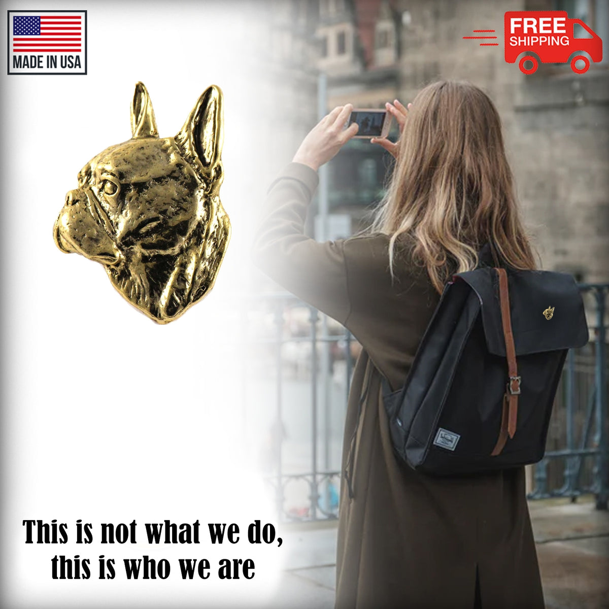 Boston Terrier Dog Head Pin D034