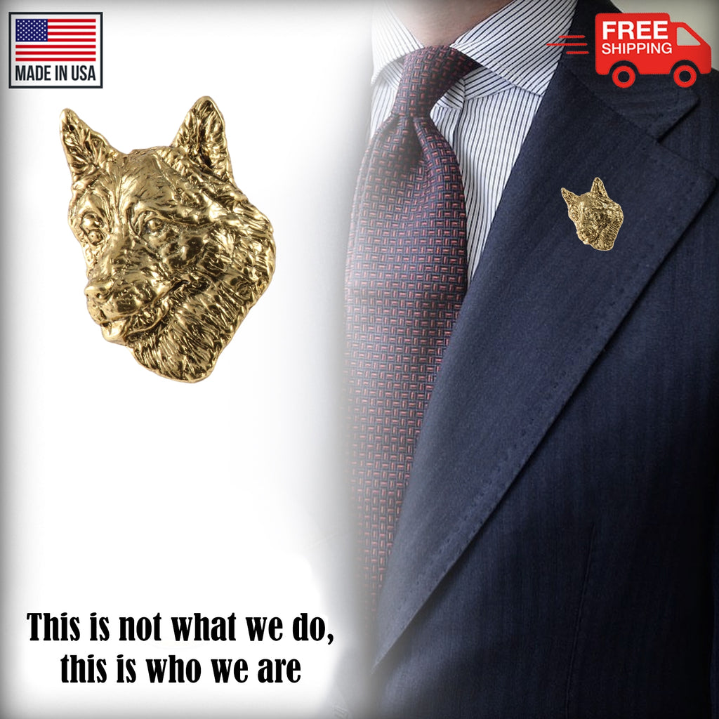 Norwegian Elkhound Dog Head Pin D130