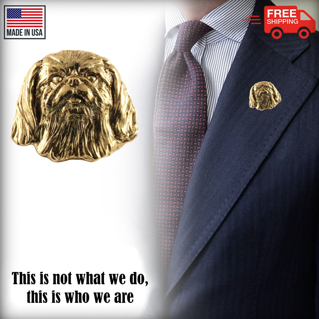 Pekingese Head Pin D136