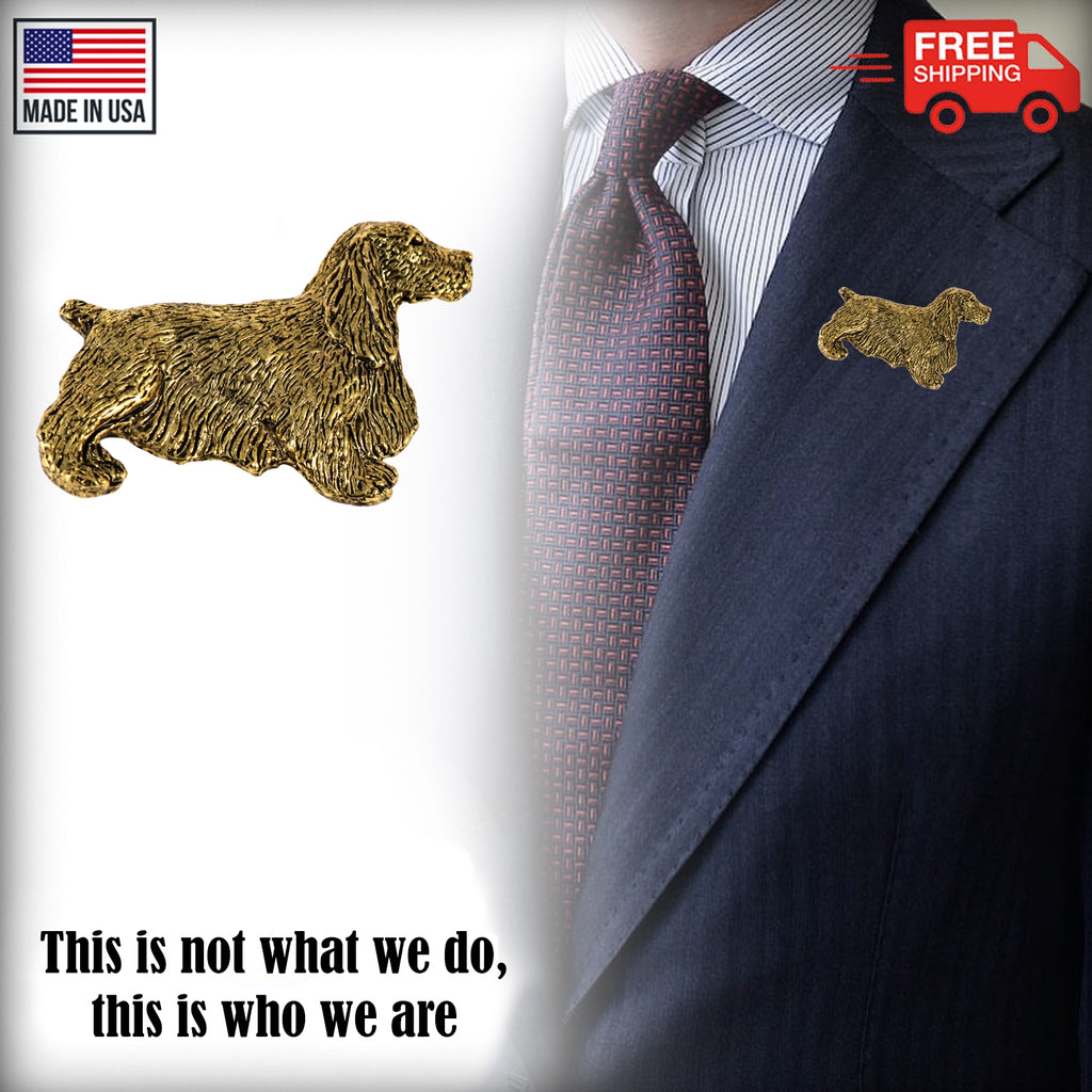English Cocker Spaniel Dog Full Body Pin D374F