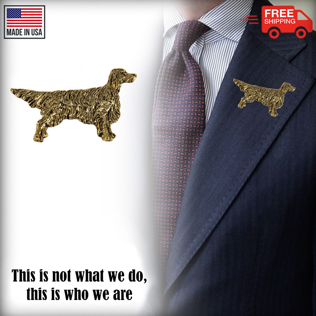 English Setter Dog Full Body Pin D378F
