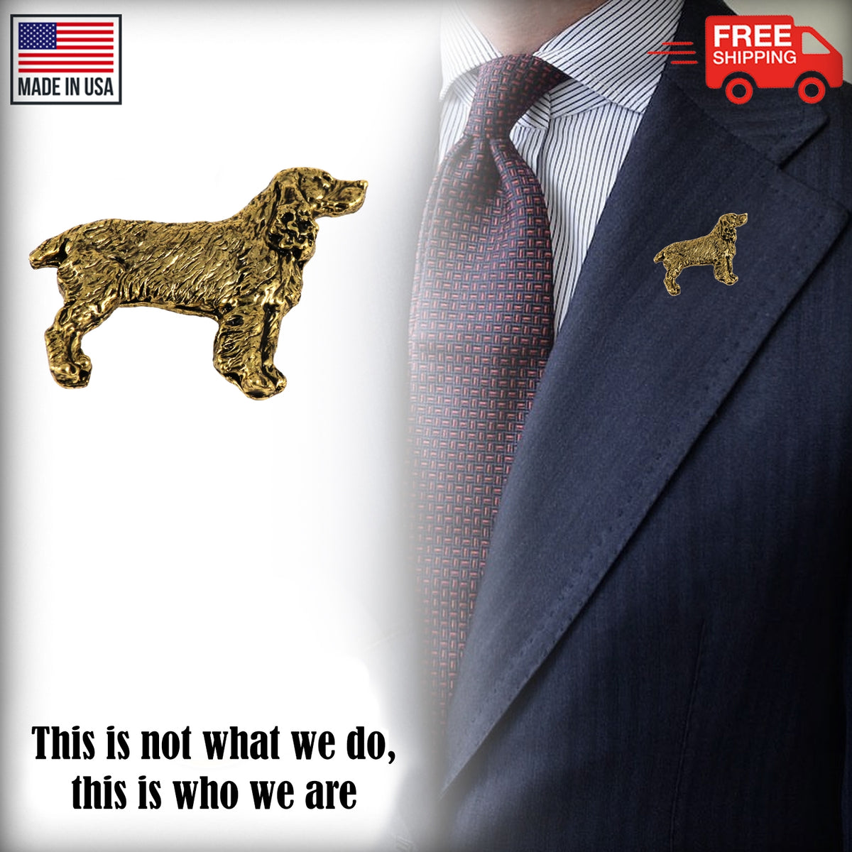 Springer Spaniel Dog Full Body Pin D472F