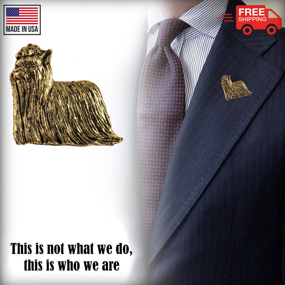 Yorkshire Terrier (Yorkie) Full Body Pin D486F