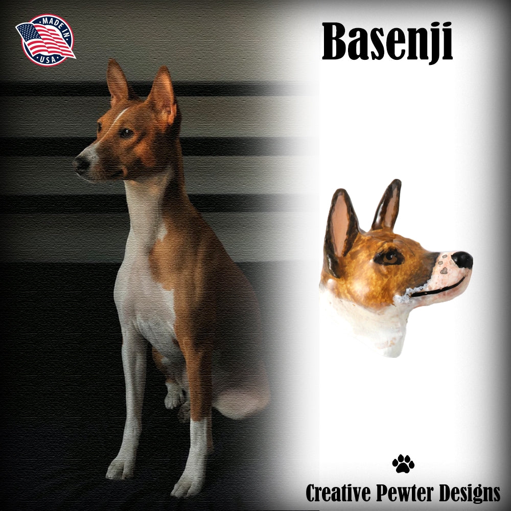 Basenji Dog Head Pin D018