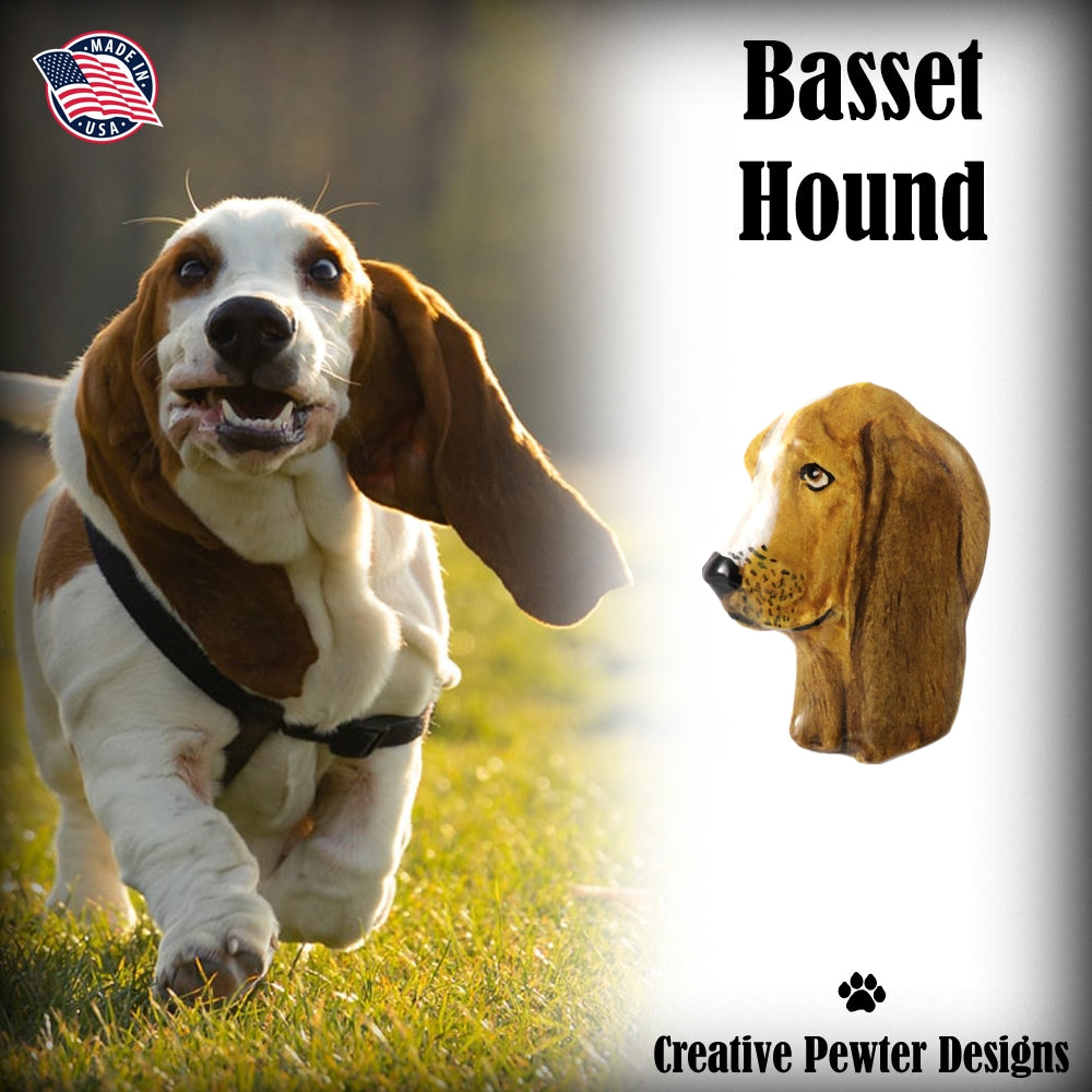 Basset Hound Dog Head Pin D020