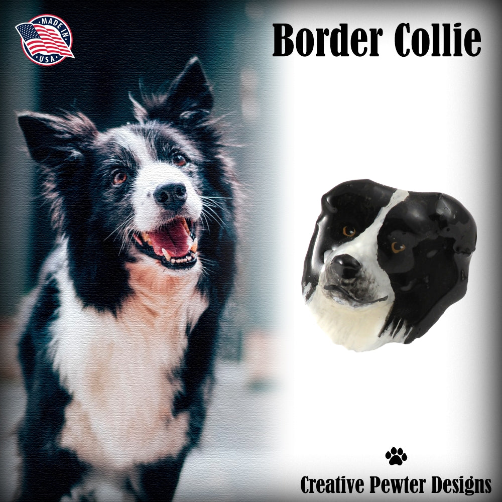 Border Collie Head Pin D030