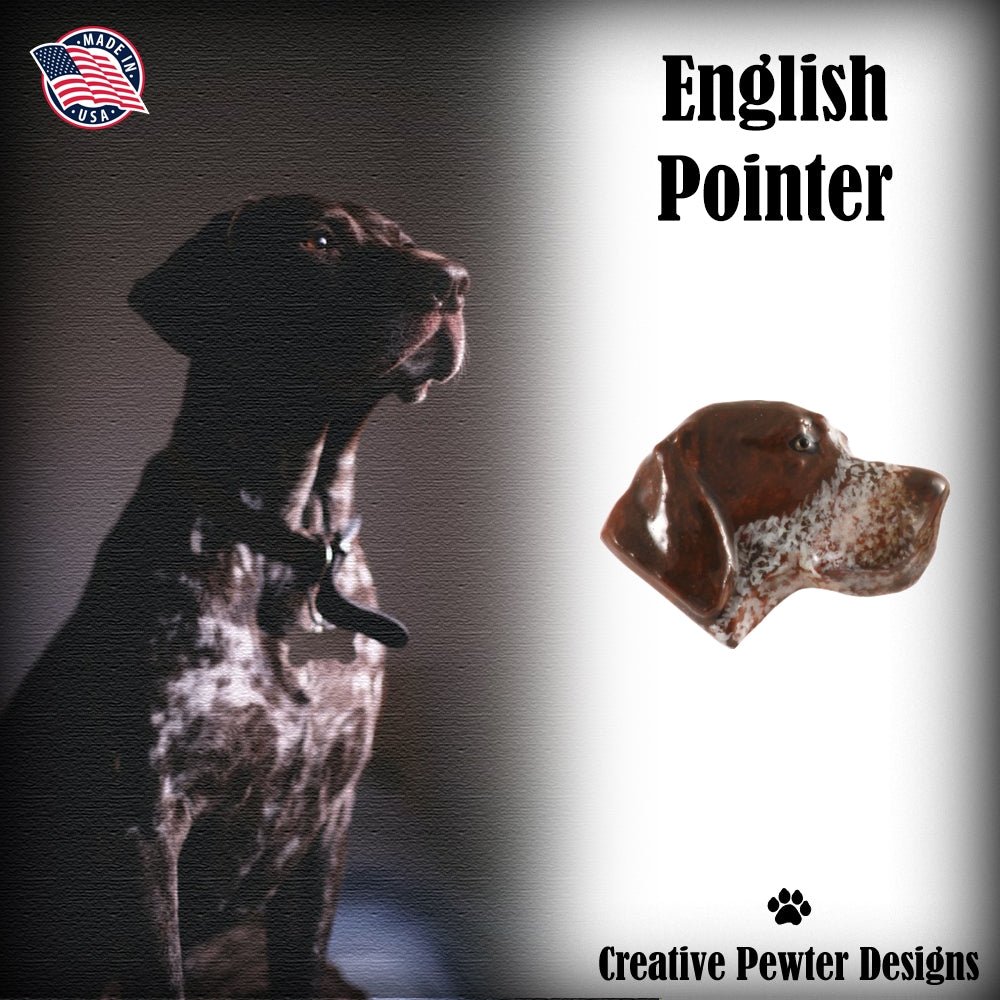 English Pointer Dog Head Pin D076