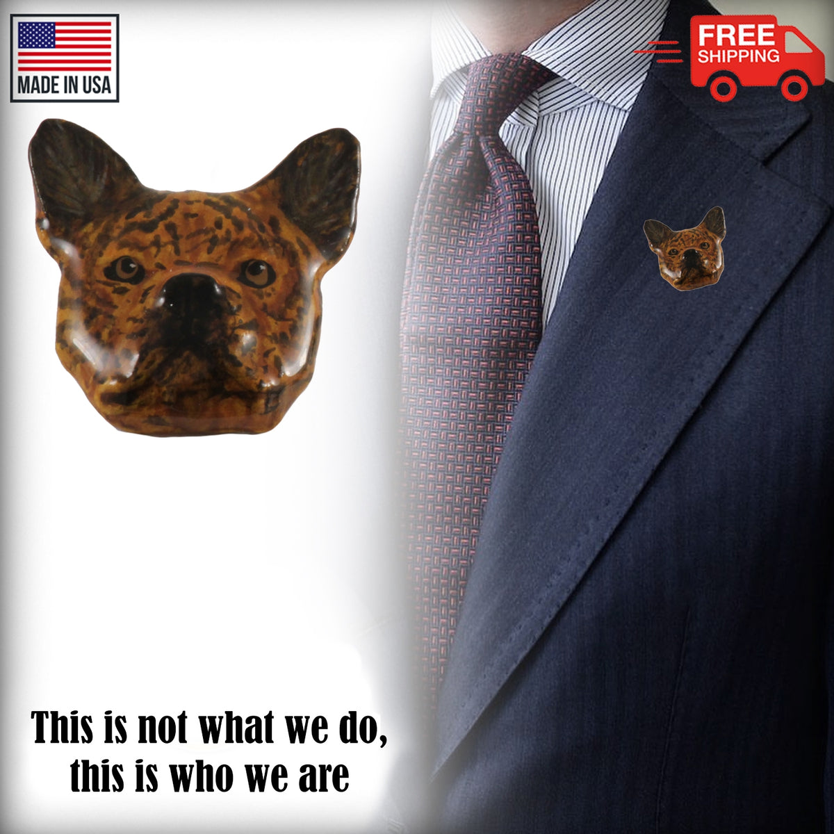 French Bulldog Head Pin D082