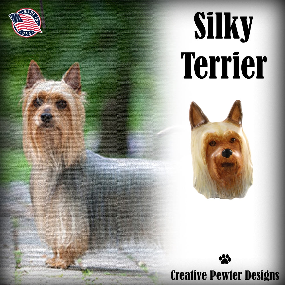 Silky Terrier Head Pin D170
