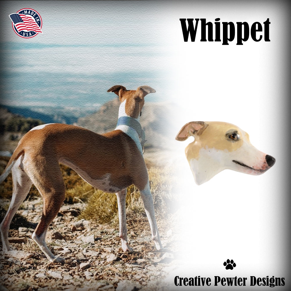 Whippet Dog Head Pin D182