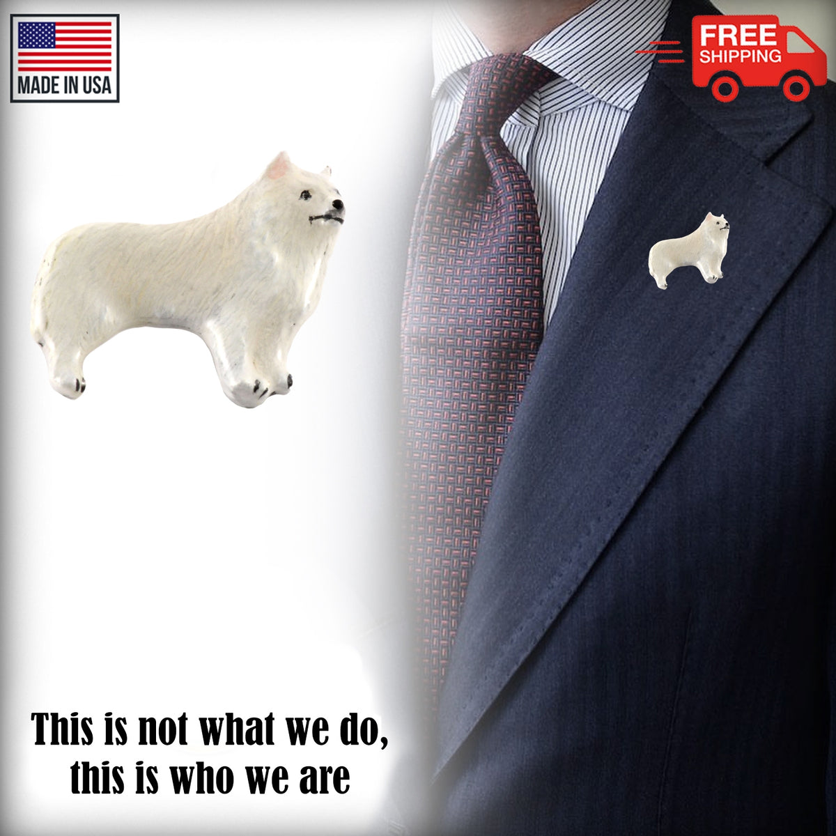 American Eskimo Dog Full Body Pin D310F