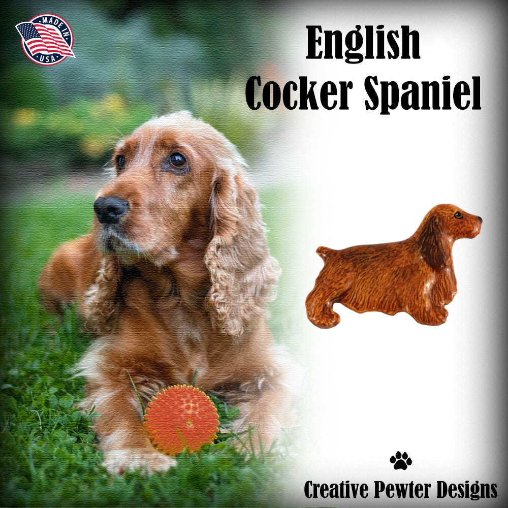 English Cocker Spaniel Dog Full Body Pin D374F