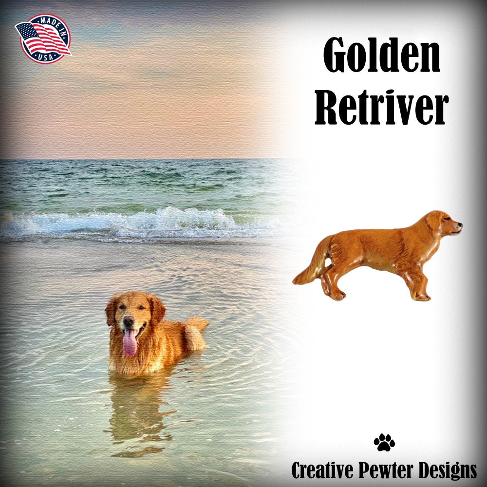 Golden Retriever Dog Full Body Pin D390F