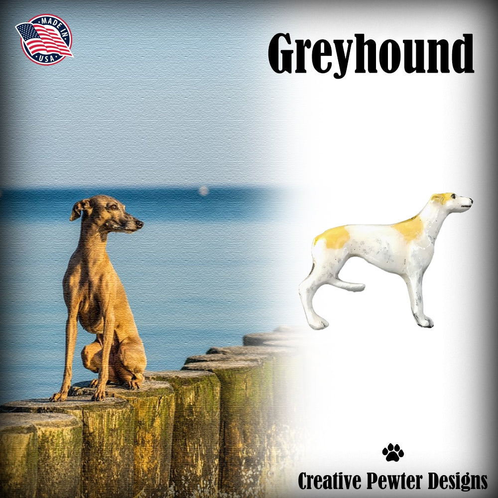 Greyhound Dog Full Body Pin D396F