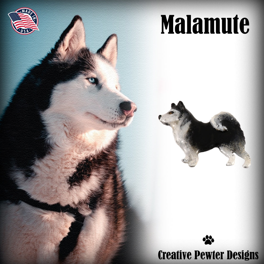 Malamute Dog Full Body Pin D418F