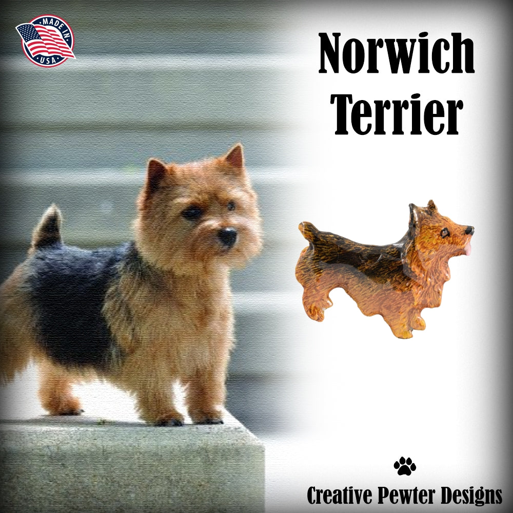 Norwich Terrier Dog Full Body Pin D428F