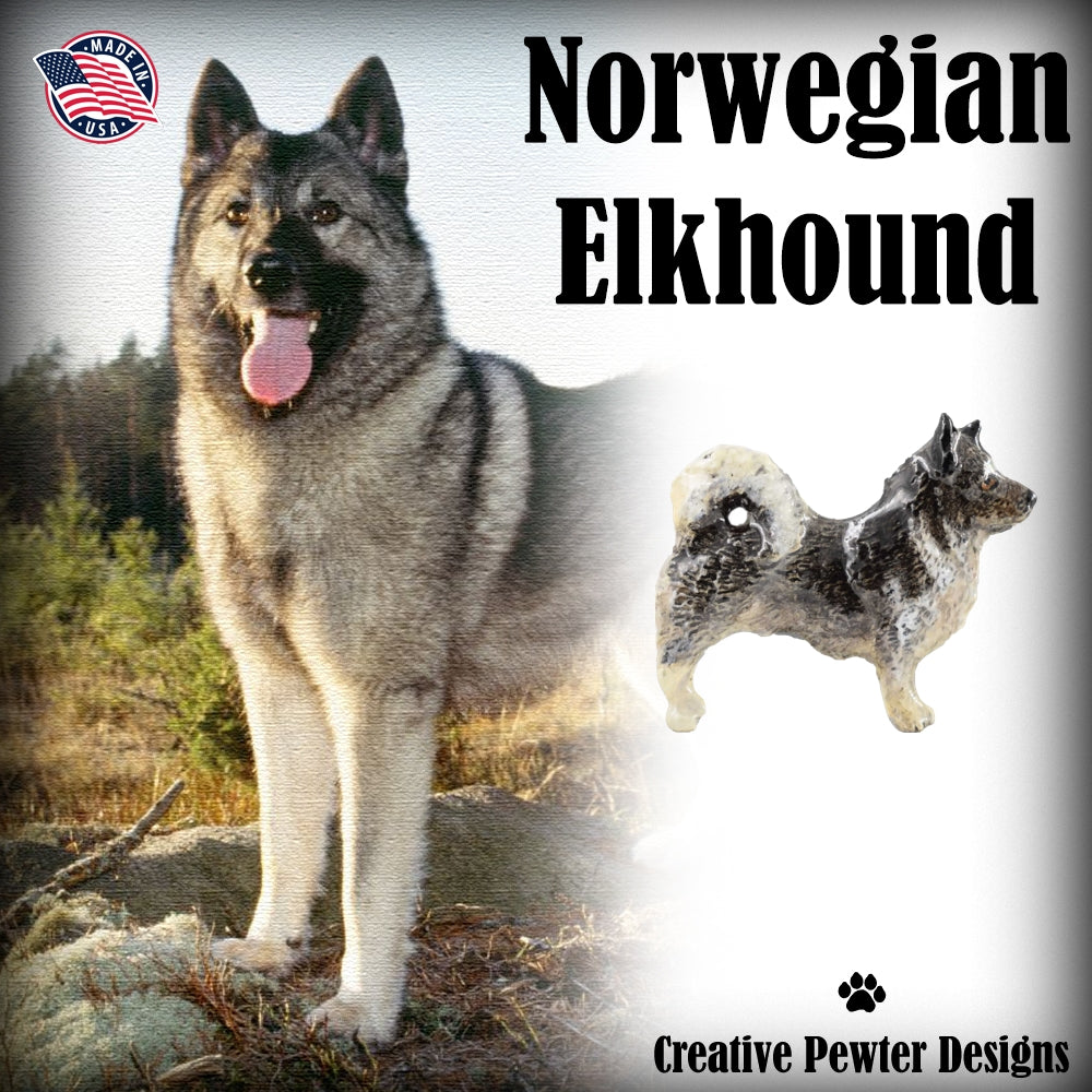 Norwegian Elkhound Dog Full Body Pin D430F