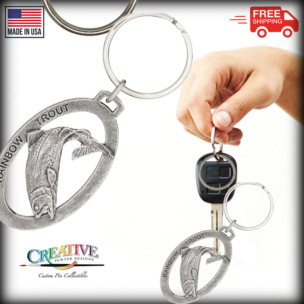 Rainbow Trout Leaping Keychain F003KC