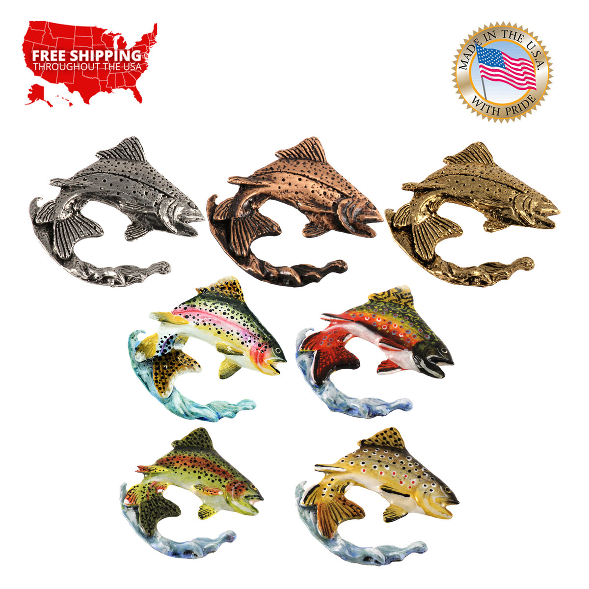 Rainbow Trout in Water Pin F004PRW