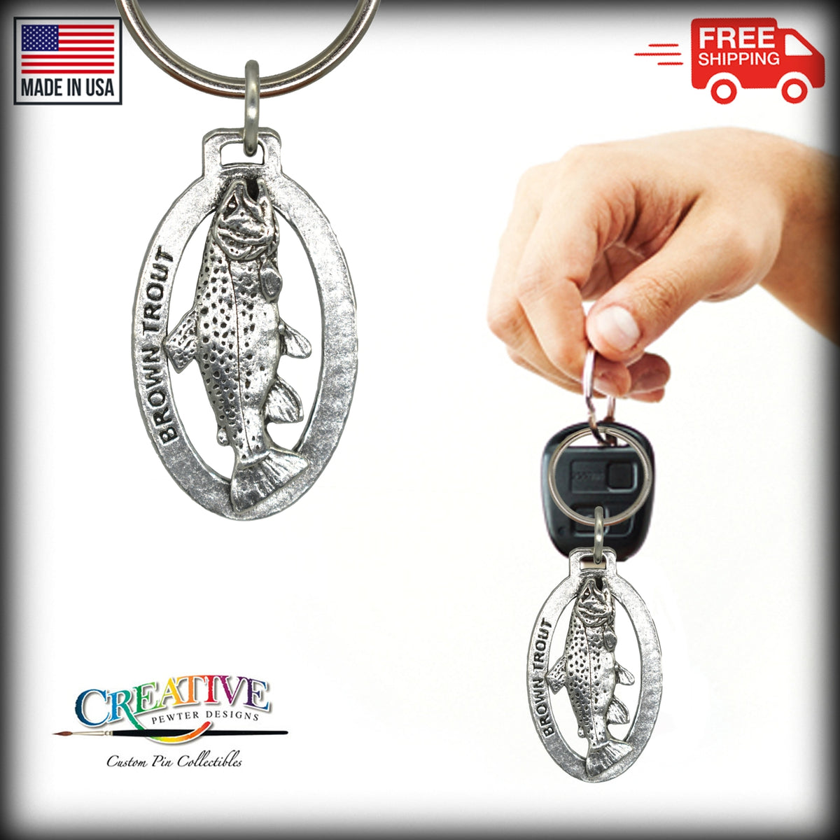 Brown Trout Keychain F009KC