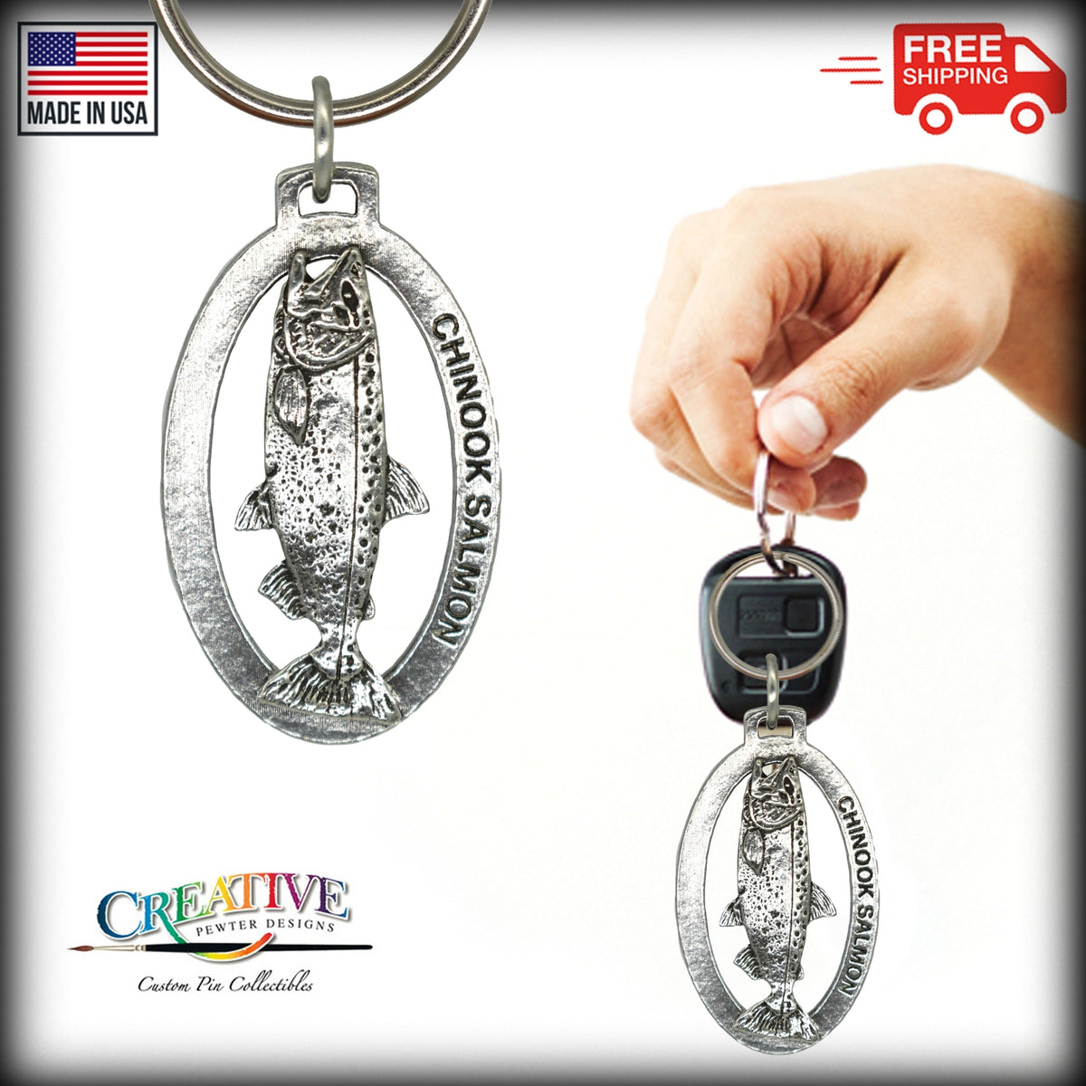 Chinook Salmon Keychain Small F041KC