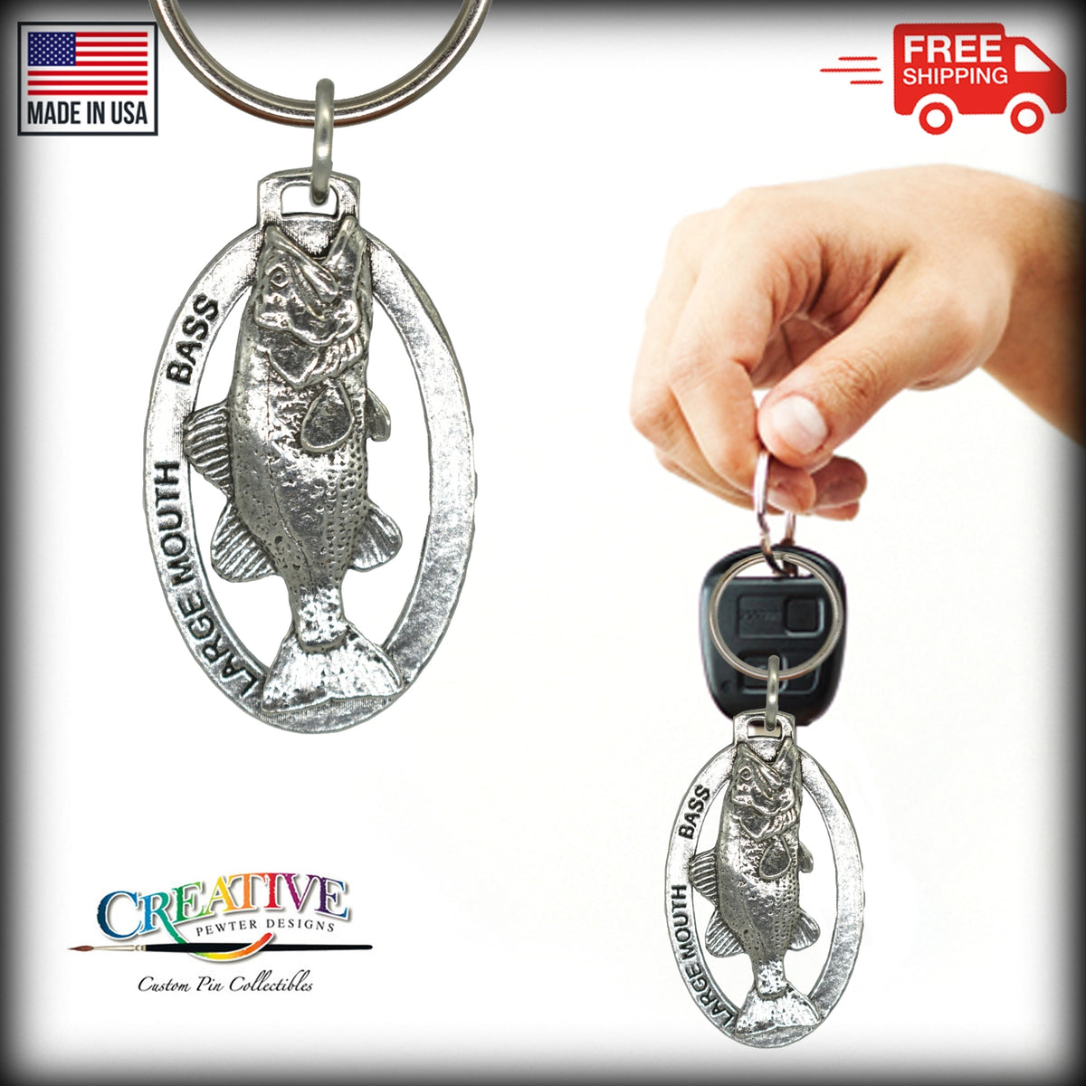 Largemouth Bass Keychain F082KC