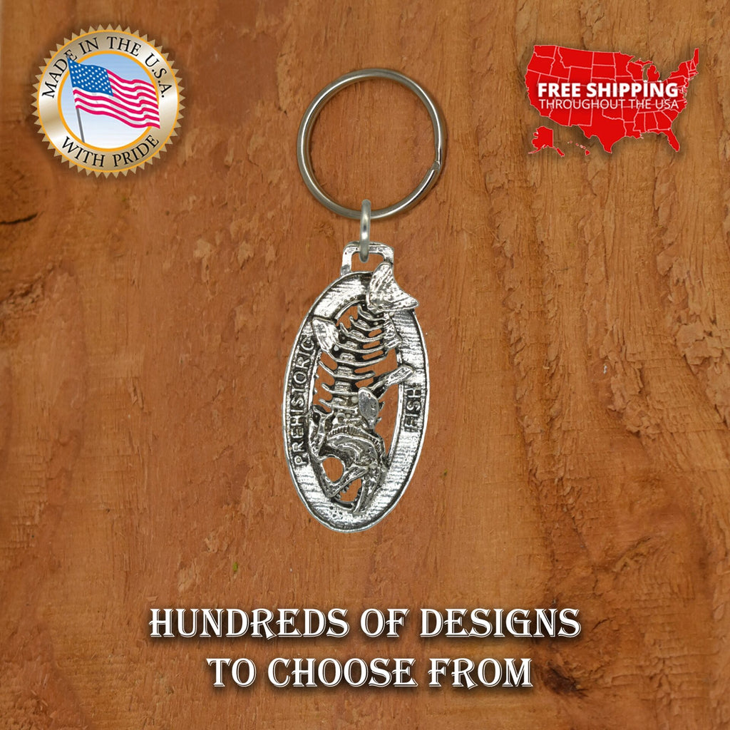 Fish Fossil Skeleton Keychain F112KC