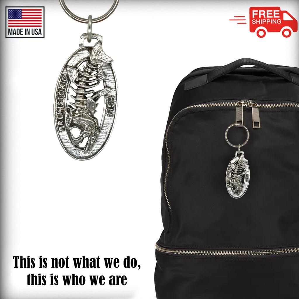 Fish Fossil Skeleton Keychain F112KC