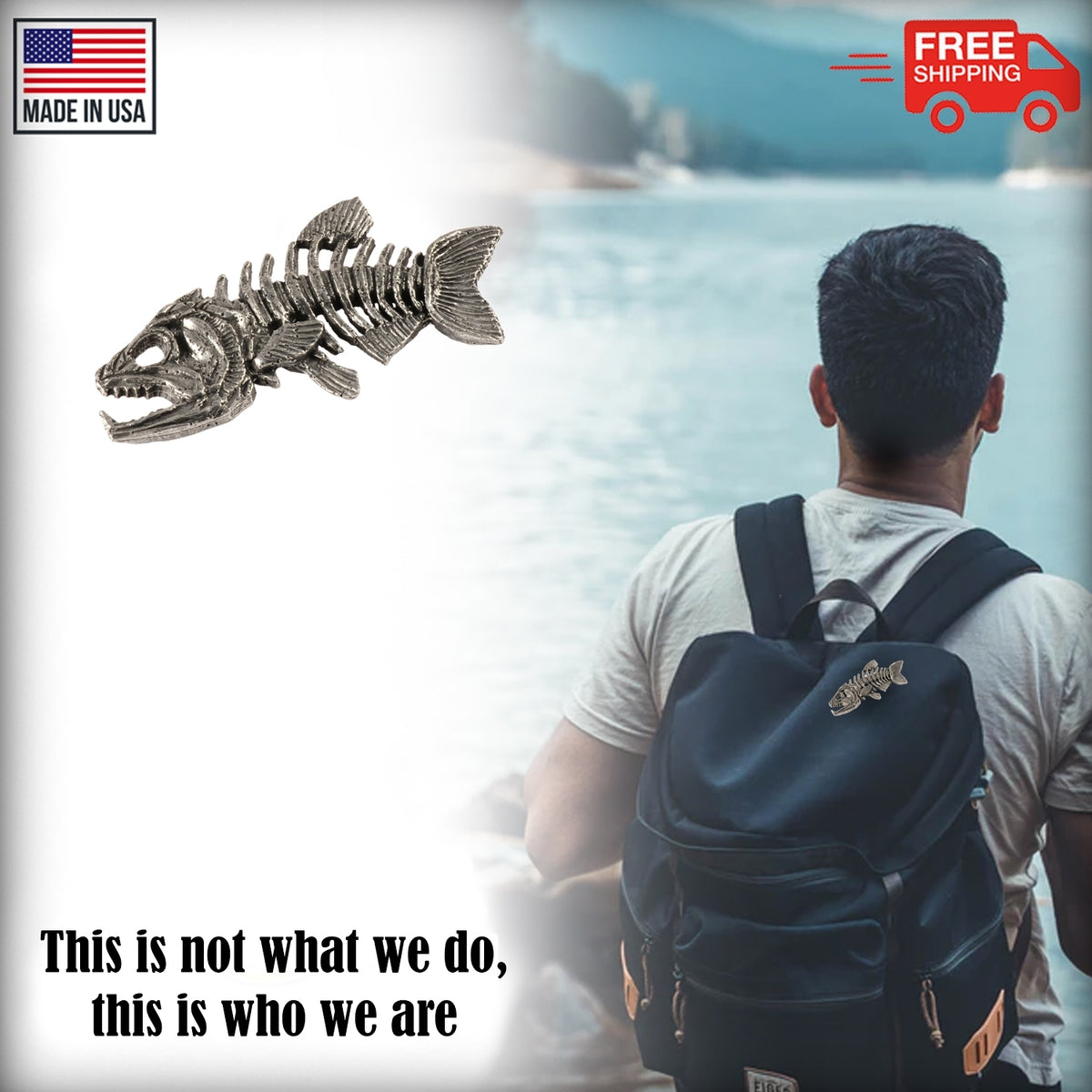 Fish Skeleton Pin F112PR