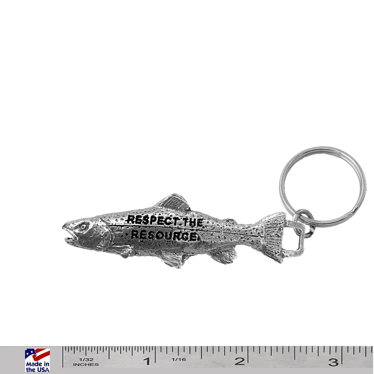 3D Trout "Respect the Resource" Keychain F116AKC