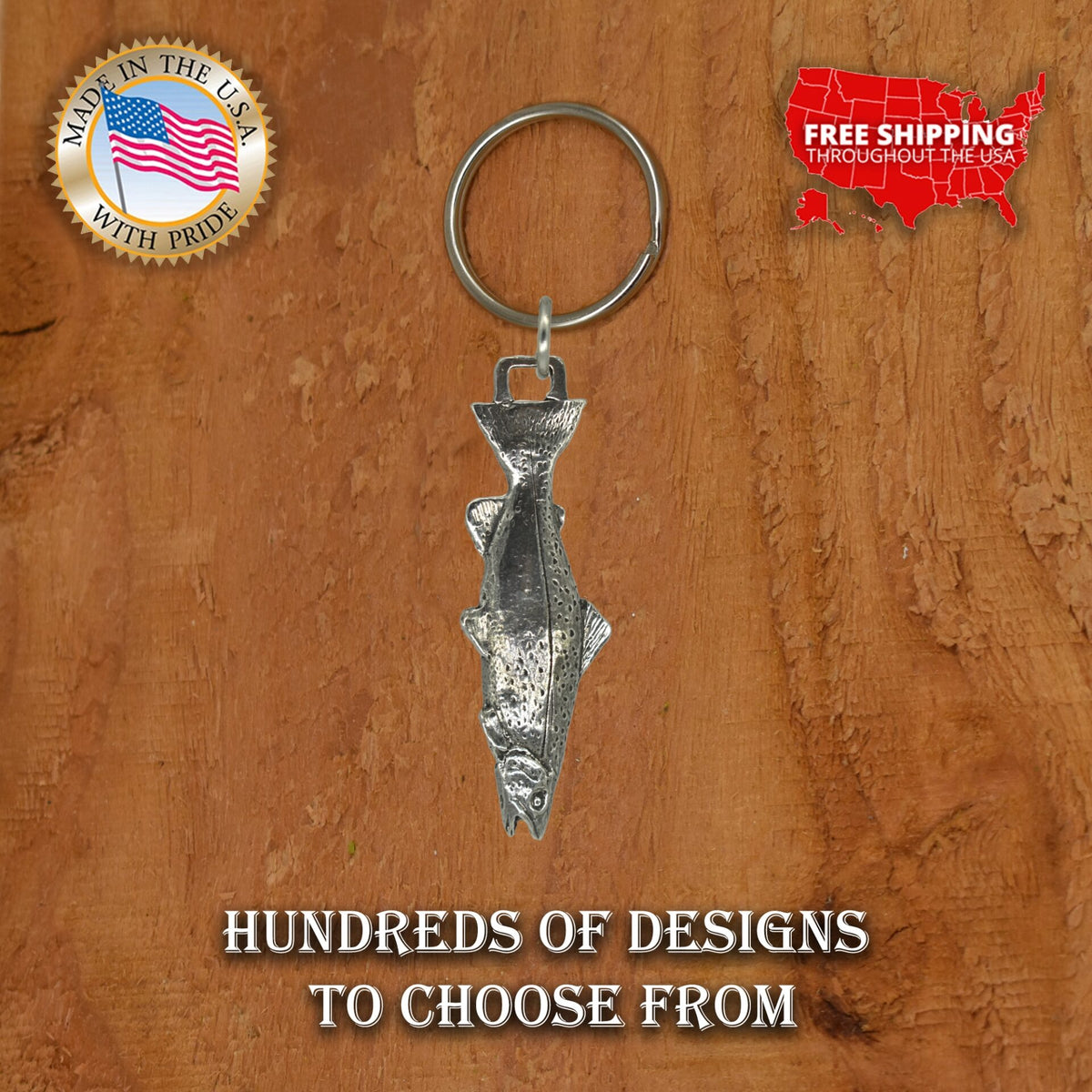 3D Trout "Respect the Resource" Keychain F116AKC