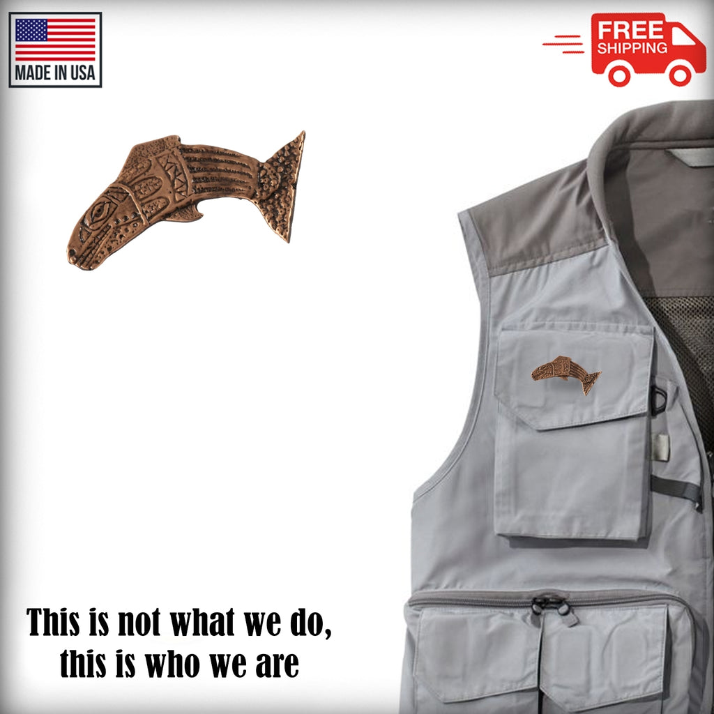 Native First People Salmon Pin F057