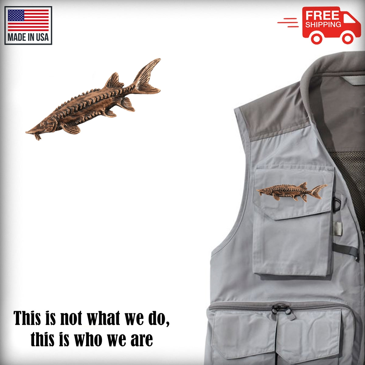 Green Sturgeon Pin