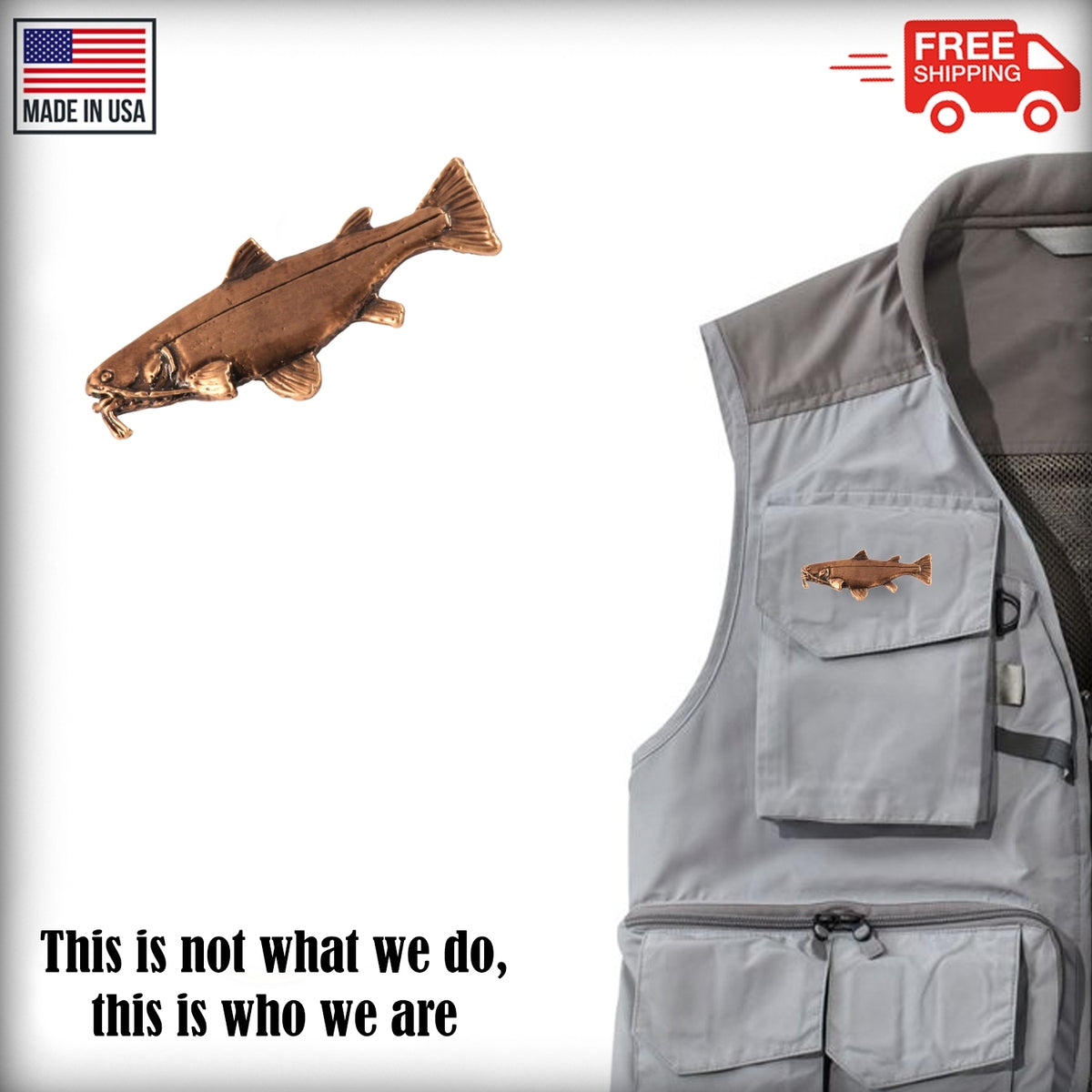Redtail Catfish Pin F098