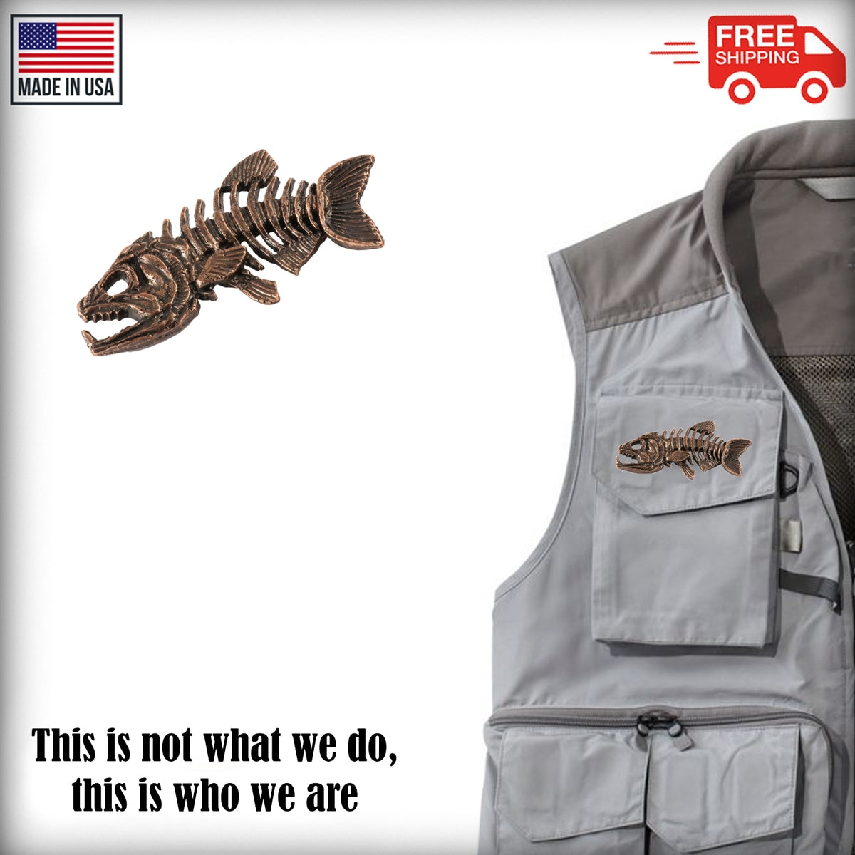Fish Skeleton Pin F112PR